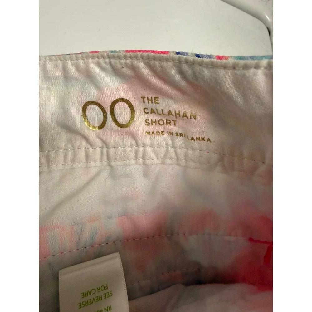 Lilly Pulitzer Callahan Shorts‎ Nice Stems Flamingo Palm Print Pink Cotton 00